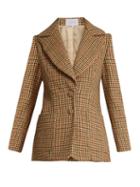 Matchesfashion.com Luisa Beccaria - Hound's Tooth Checked Single Breasted Wool Jacket - Womens - Brown Multi