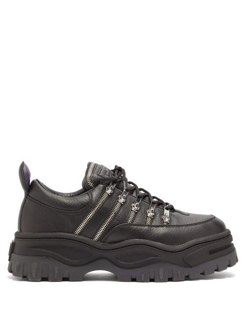 Matchesfashion.com Eytys - Angel Zipped Leather Trainers - Mens - Black