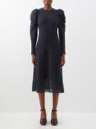 Ulla Johnson - Marlena Crochet-knit Cotton Midi Dress - Womens - Black