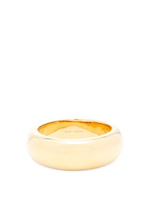 Matchesfashion.com Alexander Mcqueen - Hinged Polished Bangle - Womens - Gold