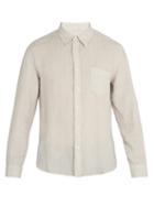Matchesfashion.com 120% Lino - Long Sleeved Linen Shirt - Mens - Light Grey