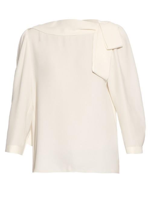 Marc Jacobs Draped-tie Silk-crepe Blouse