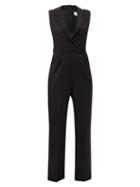 Matchesfashion.com Msgm - Notch-lapel Wool-crepe Jumpsuit - Womens - Black