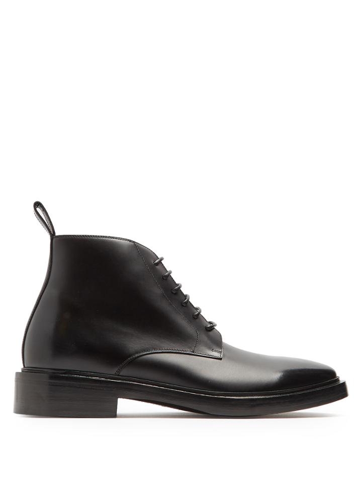 Balenciaga Lace-up Leather Ankle Boots