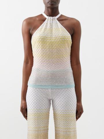 Missoni - Sequinned Ombr-knit Tank Top - Womens - Multi