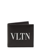 Matchesfashion.com Valentino - Vltn Logo Print Bi Fold Leather Wallet - Mens - Black Multi