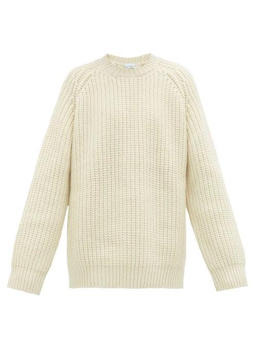 Matchesfashion.com Raey - Oversized Crew-neck Chunky Wool-blend Sweater - Mens - Cream