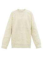 Matchesfashion.com Raey - Oversized Crew-neck Chunky Wool-blend Sweater - Mens - Cream