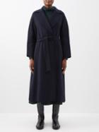 S Max Mara - Elisa Wrap Coat - Womens - Dark Blue