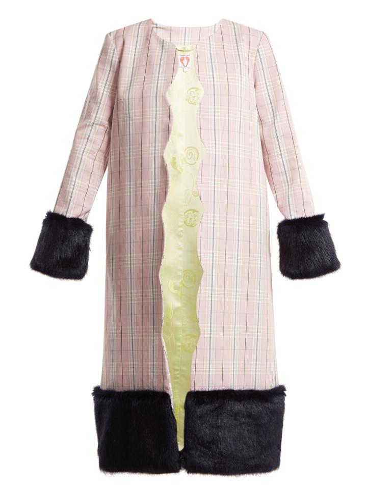 Shrimps Andrea Contrast-panel Checked Cotton Coat