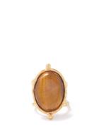Sylvia Toledano - Oval Tiger's Eye Cabochon Ring - Womens - Brown Gold