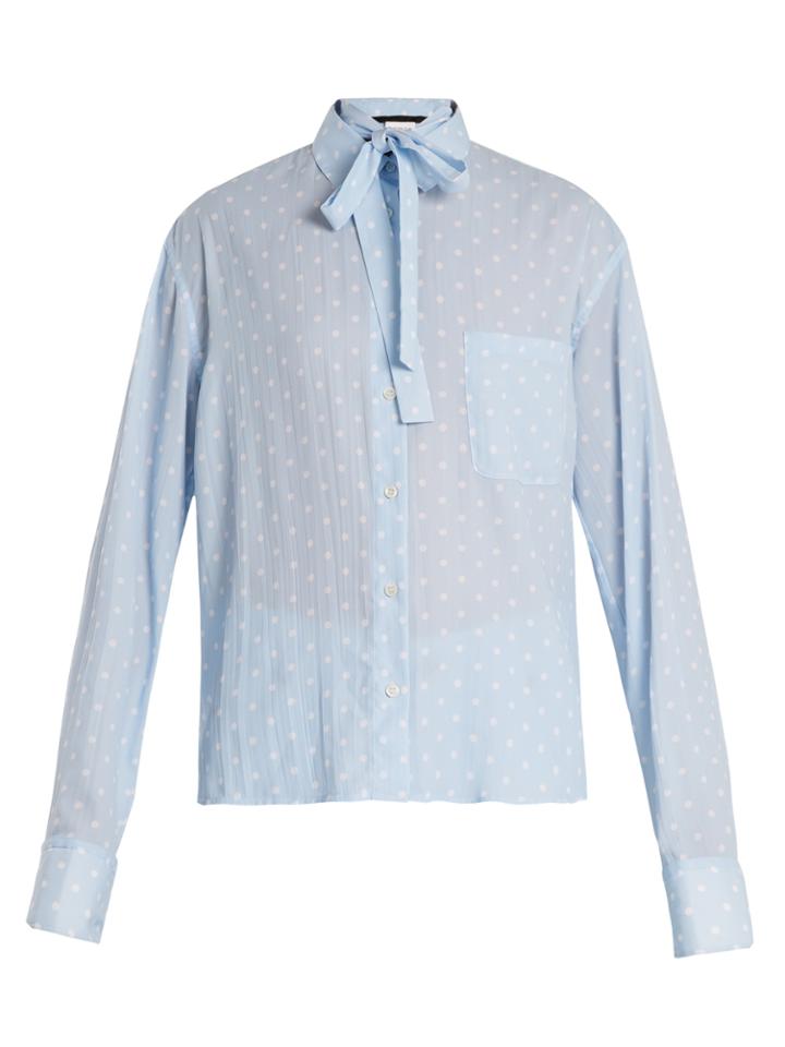 Haider Ackermann Tie-neck Polka-dot Print Blouse