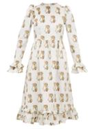 Matchesfashion.com Batsheva - Holly Hobbie Print Cotton Velvet Dress - Womens - White