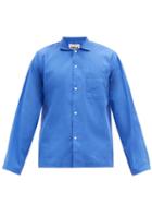 Matchesfashion.com Tekla - Patch-pocket Organic-cotton Pyjama Shirt - Mens - Blue