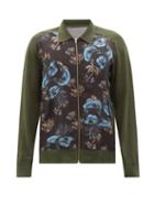 Matchesfashion.com Undercover - Zipped Statue And Palm-print Jersey Sweater - Mens - Black