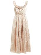 Matchesfashion.com Brock Collection - Ochiyo Hammered Sateen Midi Dress - Womens - Pink