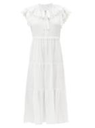 Matchesfashion.com See By Chlo - Ruffled Cotton-voile Midi Dress - Womens - White