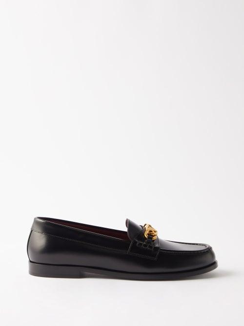 Valentino Garavani - Chainlord Leather Loafers - Mens - Black