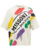 Palm Angels - X Missoni Logo-print Cotton-jersey T-shirt - Mens - White