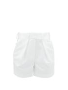 Matchesfashion.com Alexandre Vauthier - Tailored Grain-de-poudre Cotton-blend Shorts - Womens - Cream