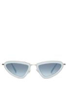 Matchesfashion.com Miu Miu - Dlice Cat Eye Acetate And Metal Sunglasses - Womens - Blue