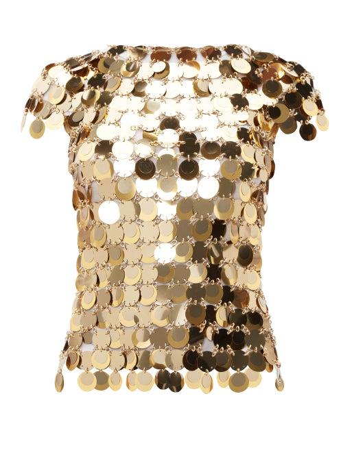 Matchesfashion.com Paco Rabanne - Chainmail Sequin Top - Womens - Gold