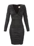 Matchesfashion.com Alexandre Vauthier - Ruched Lam Jersey Dress - Womens - Black