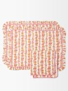 Loretta Caponi - Set Of Two Garland Placemats And Napkins - Womens - Red Multi