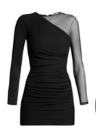 Balmain Sheer-sleeve Mini Dress