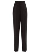 Matchesfashion.com Dolce & Gabbana - Wool-blend Wide-leg Trousers - Womens - Black