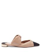 Matchesfashion.com Aquazzura - Twist Toe-panel Backless Leather Loafers - Womens - Nude Multi