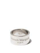 Matchesfashion.com Maison Margiela - Logo-engraved Wide-band Silver Ring - Mens - Silver