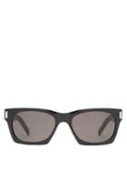 Matchesfashion.com Saint Laurent - Rectangular Acetate Sunglasses - Womens - Black