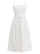 Matchesfashion.com Marni - Coated Tweed Midi Dress - Womens - White
