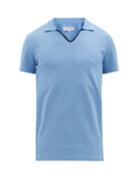 Matchesfashion.com Orlebar Brown - Marden Open-placket Cotton-piqu Polo Shirt - Mens - Blue