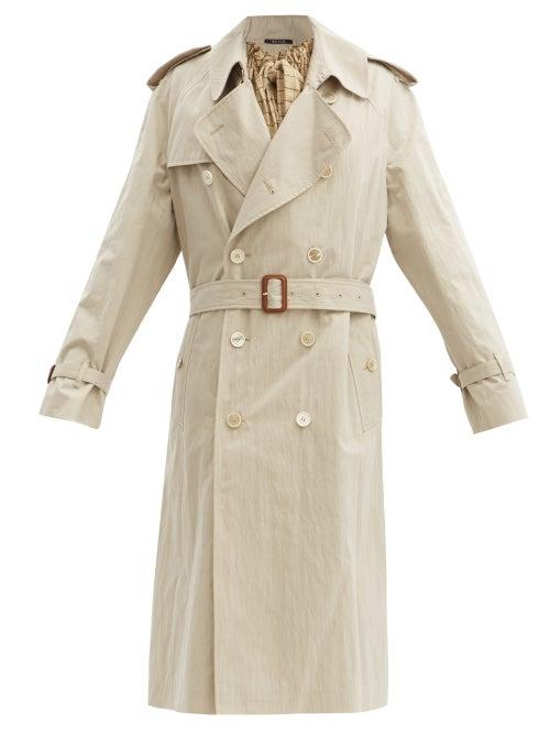 Maison Margiela - Dress-panel Hybrid Gabardine Trench Coat - Womens - Beige