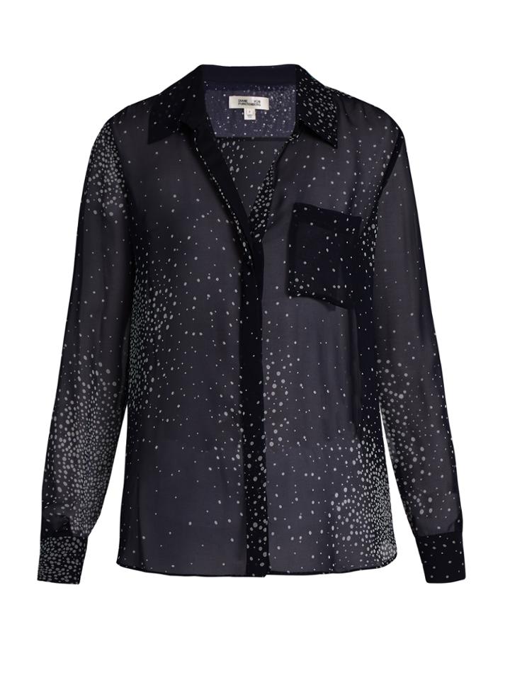 Diane Von Furstenberg Dot-print Silk Shirt