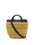 Matchesfashion.com Muu - Striped Woven Grass Basket Bag - Womens - Yellow Multi