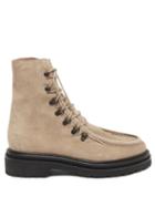 Legres - Lace-up Suede Boots - Womens - Light Brown