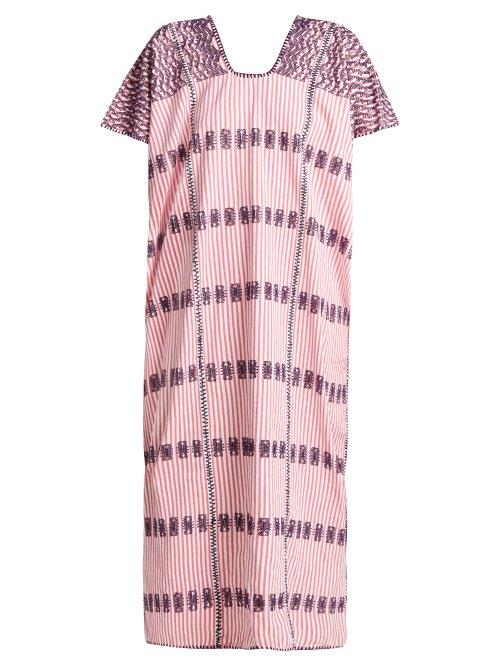 Matchesfashion.com Pippa Holt - No.94 Embroidered Cotton Kaftan - Womens - Pink Multi