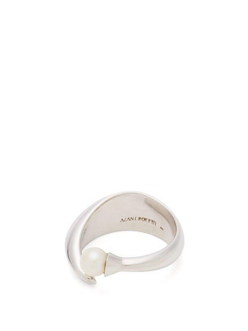 Matchesfashion.com Alan Crocetti - Raptor Pearl And Sterling Silver Ring - Mens - Silver
