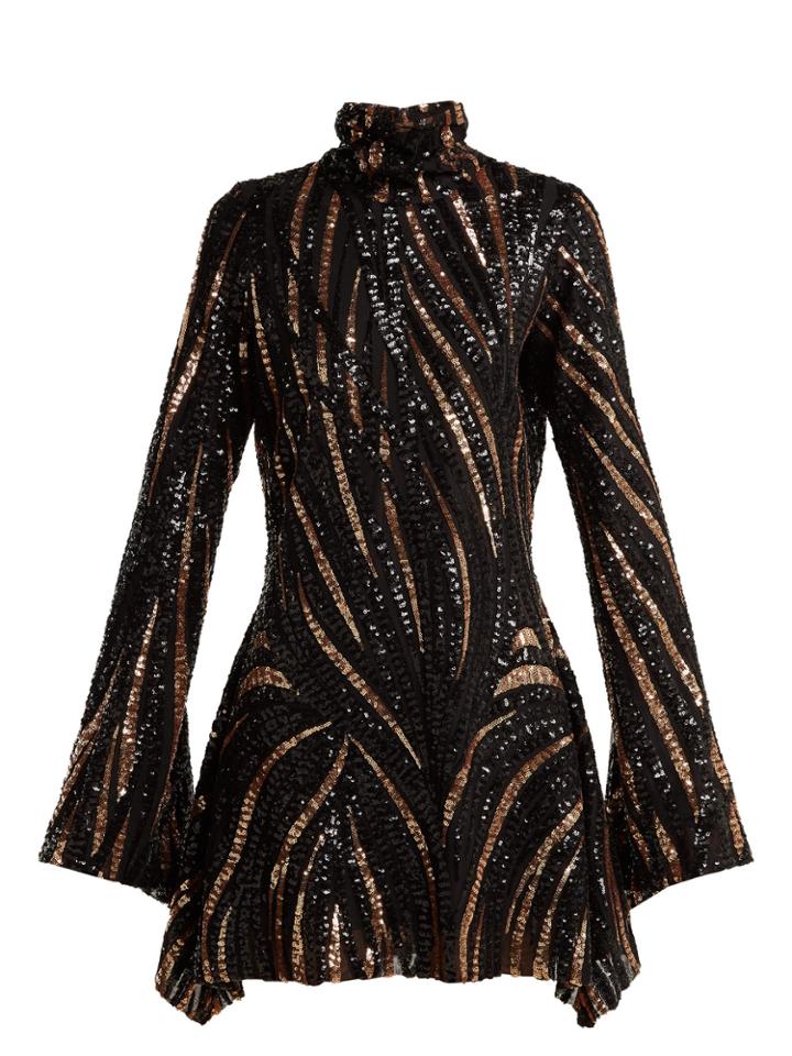 Halpern Sequinned Mini Dress