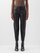 Stella Mccartney - Altermat Cropped Faux-leather Straight-leg Trousers - Womens - Black