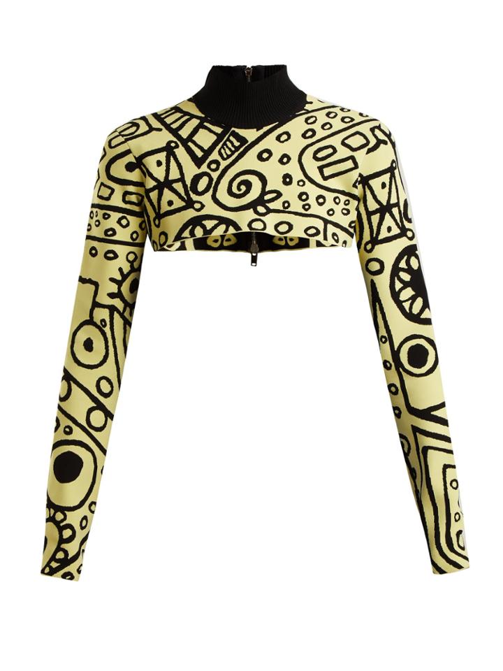Colville Abstract-print Cropped Sweater