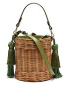 Matchesfashion.com Wai Wai - Sabia Wicker Bucket Bag - Womens - Green Multi
