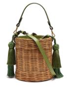 Matchesfashion.com Wai Wai - Sabia Wicker Bucket Bag - Womens - Green Multi
