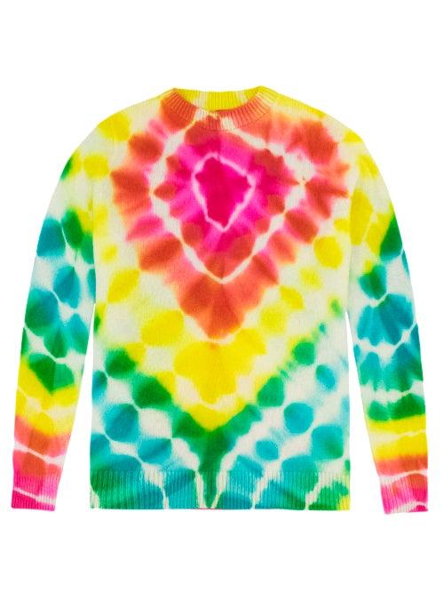 The Elder Statesman - Burst Tie-dye Cashmere Sweater - Womens - Yellow Multi