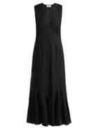 Matchesfashion.com Raey - Broderie Anglaise Fishtail Dress - Womens - Black