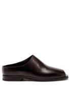 Lemaire - Peep-toe Leather Mules - Womens - Brown