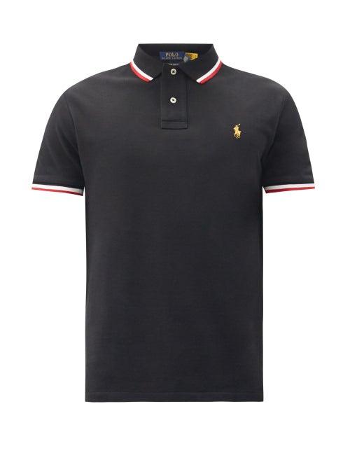 Matchesfashion.com Polo Ralph Lauren - Logo-embroidered Cotton-piqu Polo Shirt - Mens - Black
